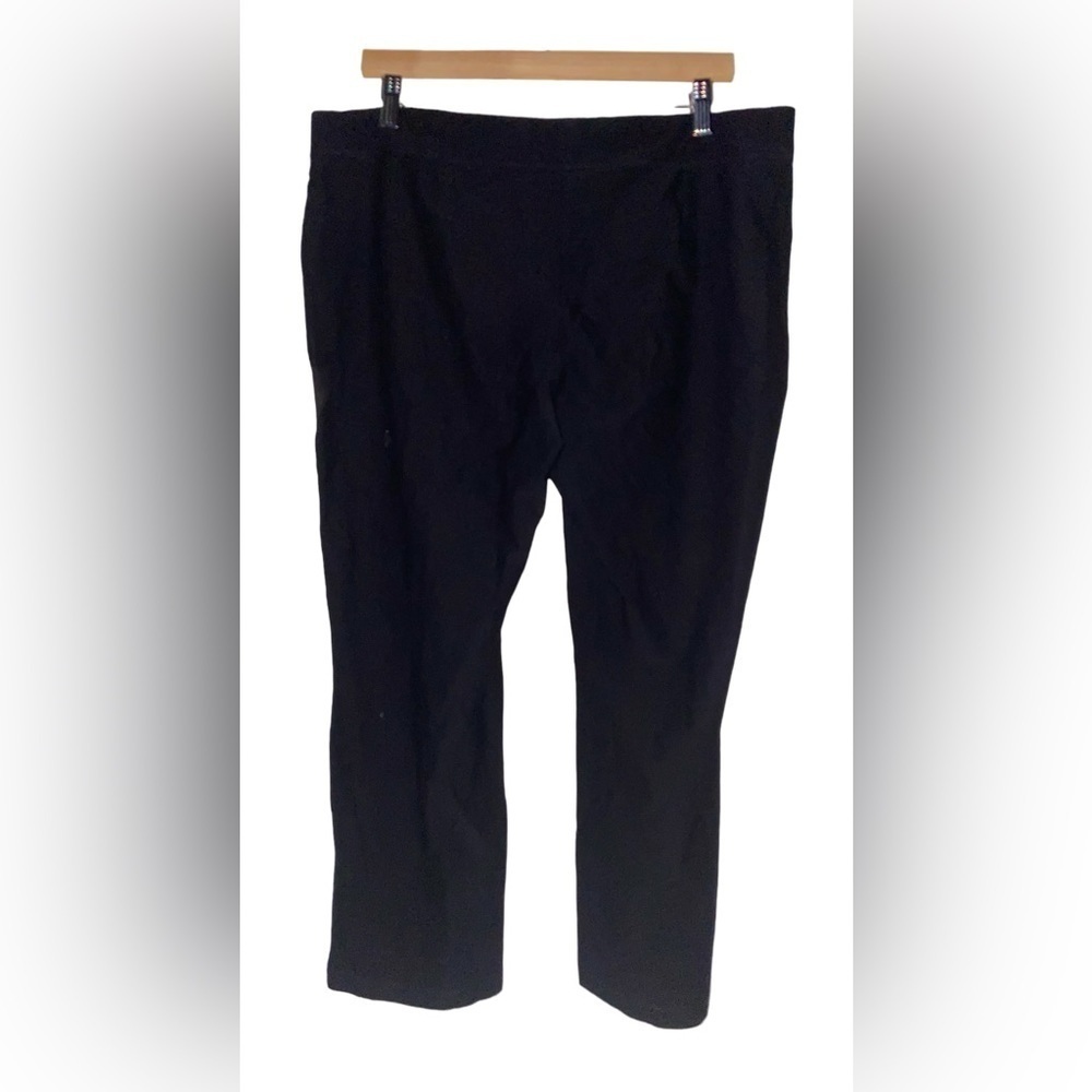 Eileen Fisher Viscose Blend Black Crop Pants Women L Career Office Work